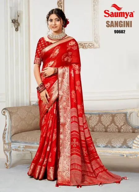Sangini By Saumya Mass Malo Printed Wedding Wear Saree Exporters In India